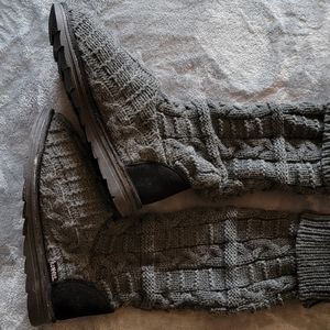 Muk Luks Lukees Shelly Marl Knit Sweater Slouch Boot Women's Size 7